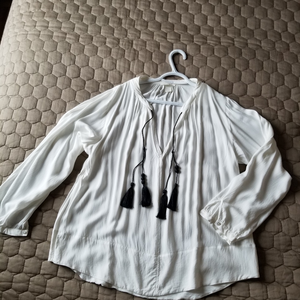 H&M Soft, white blouse size 44, L